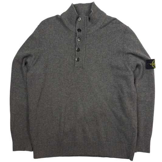 A/W 15 Stone Island Knitted Quarter Zip Sweater - Dark Grey
