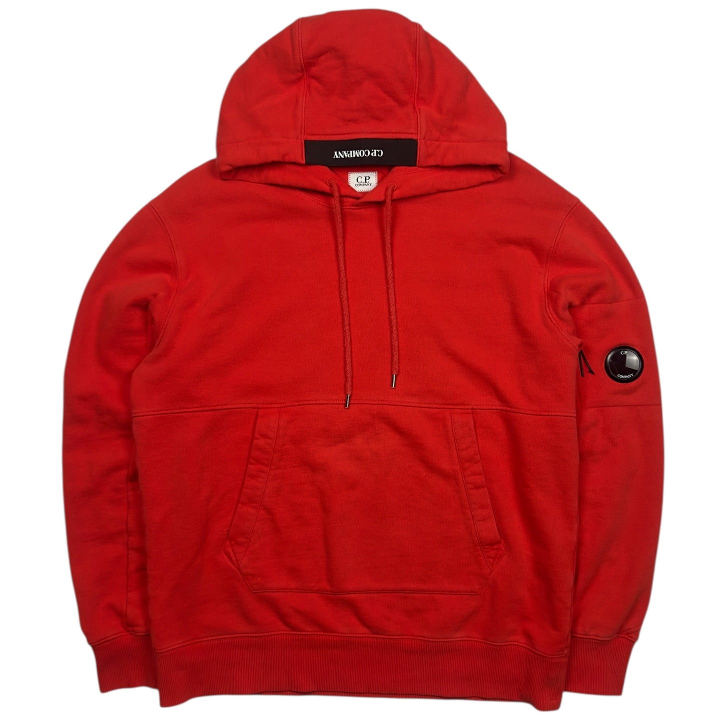 C.P. Company Diagonal Fleece Lens Hoodie - Red