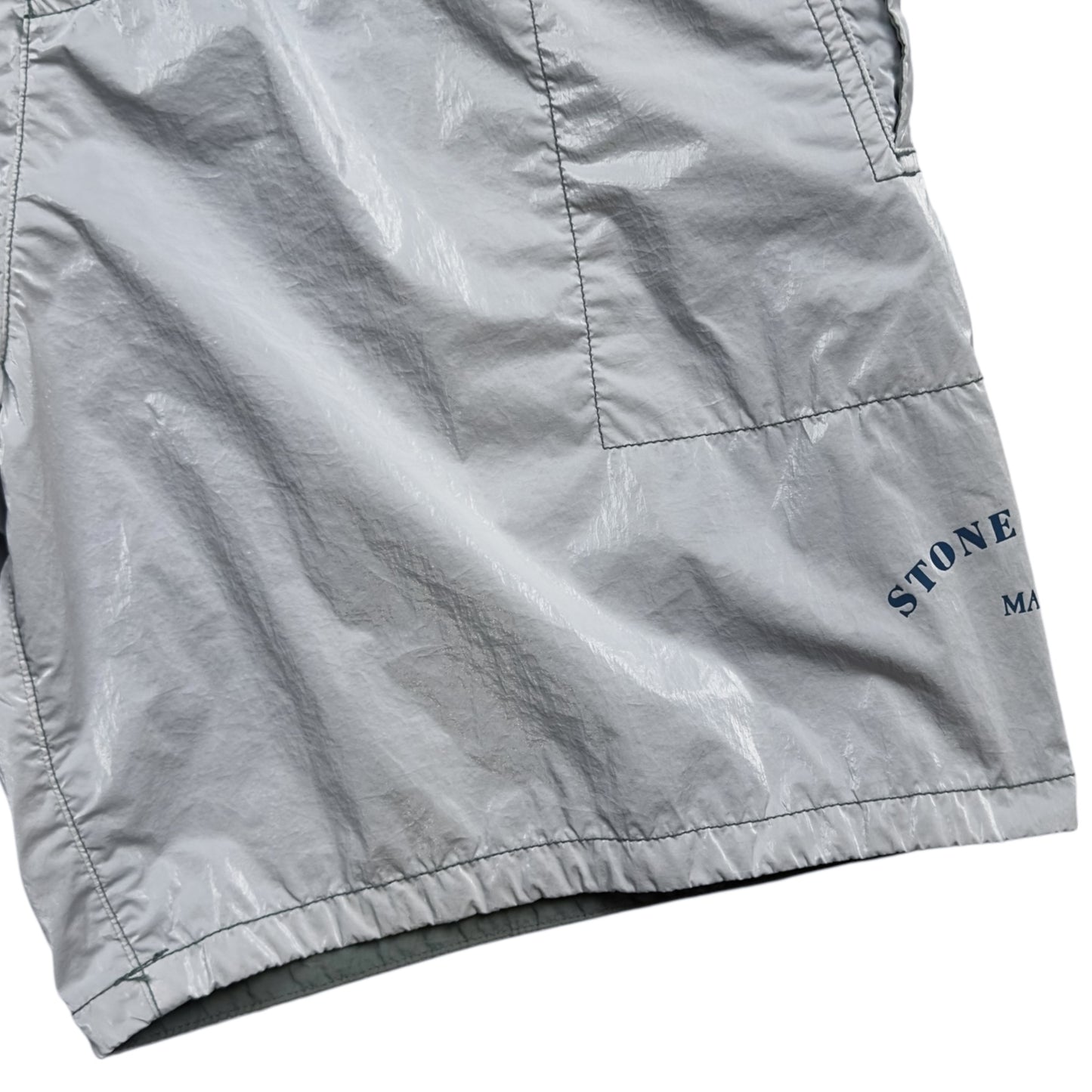 S/S 23 Stone Island Marina Rip Stop Prismatico Shorts - Light Grey Blue