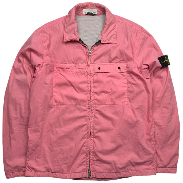 A/W 20 Stone Island Cotton Nylon Smerigliata Lined Overshirt - Pink