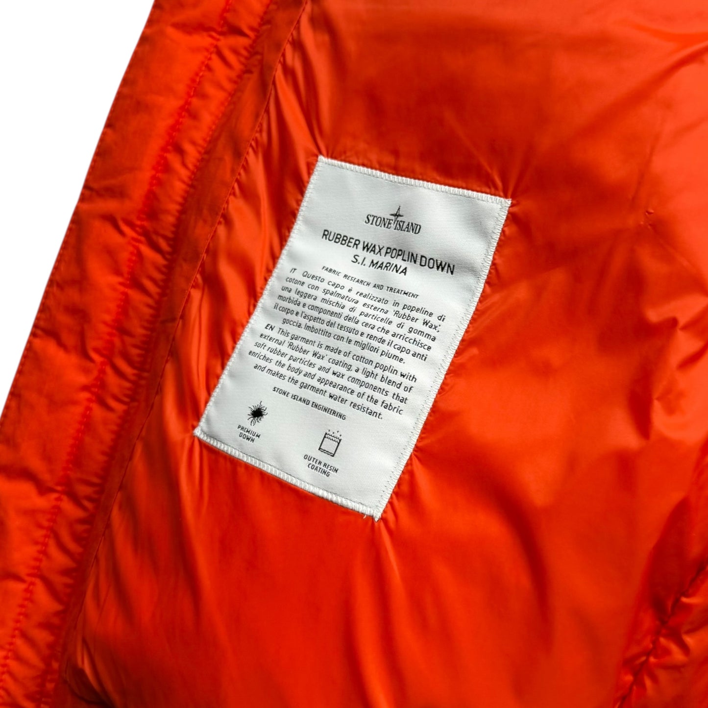A/W 23 Stone Island Marina Rubber Wax Poplin Down Reflective Puffer Gilet