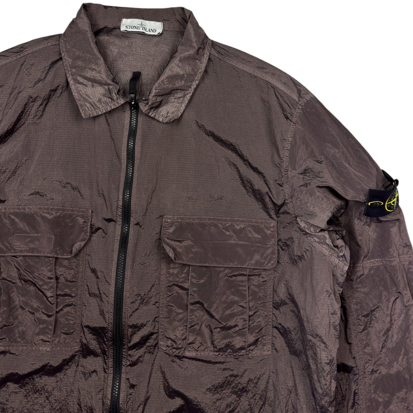 S/S 19 Stone Island Nylon Metal Ripstop Overshirt - Chocolate