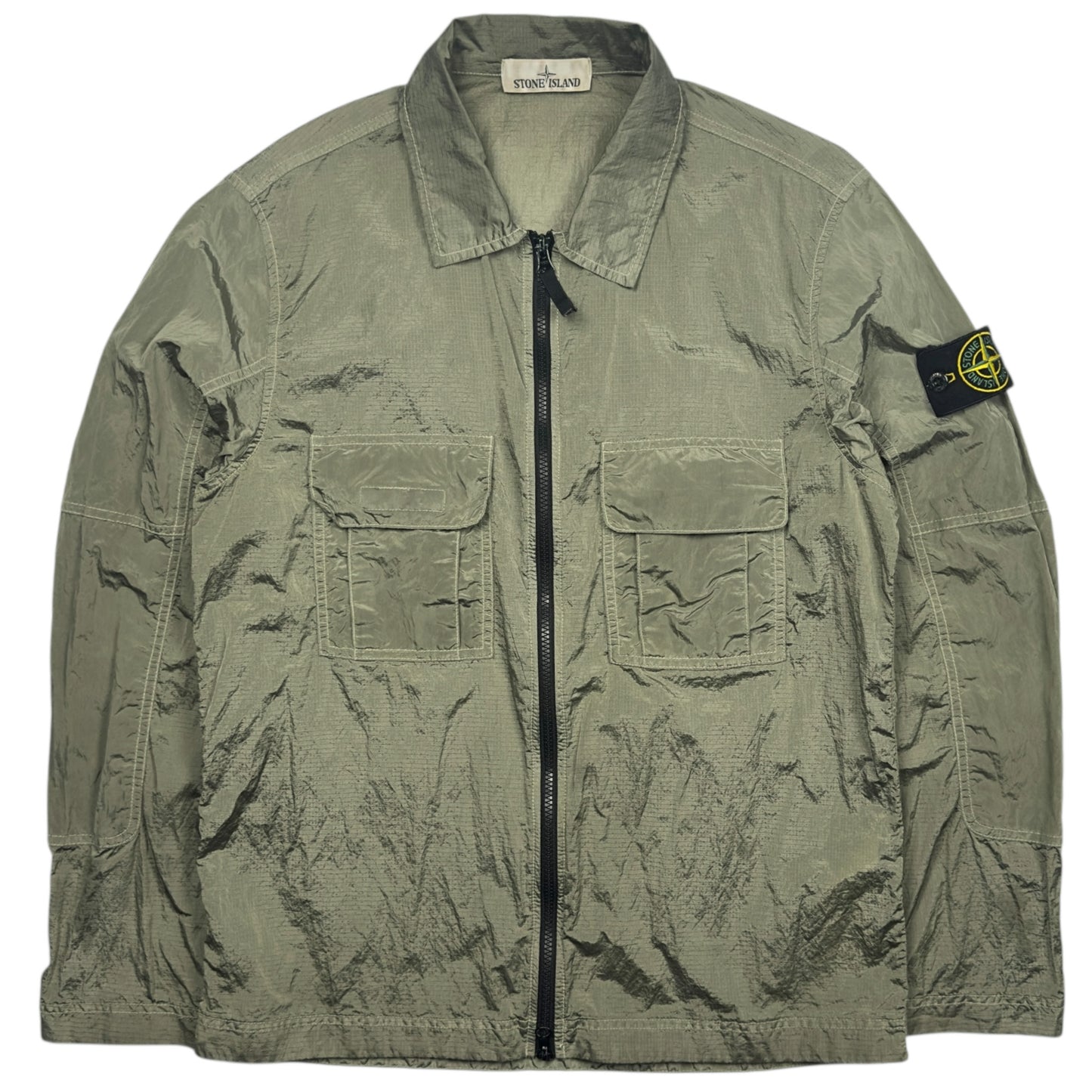 S/S 19 Stone Island Nylon Metal Ripstop Overshirt - Green