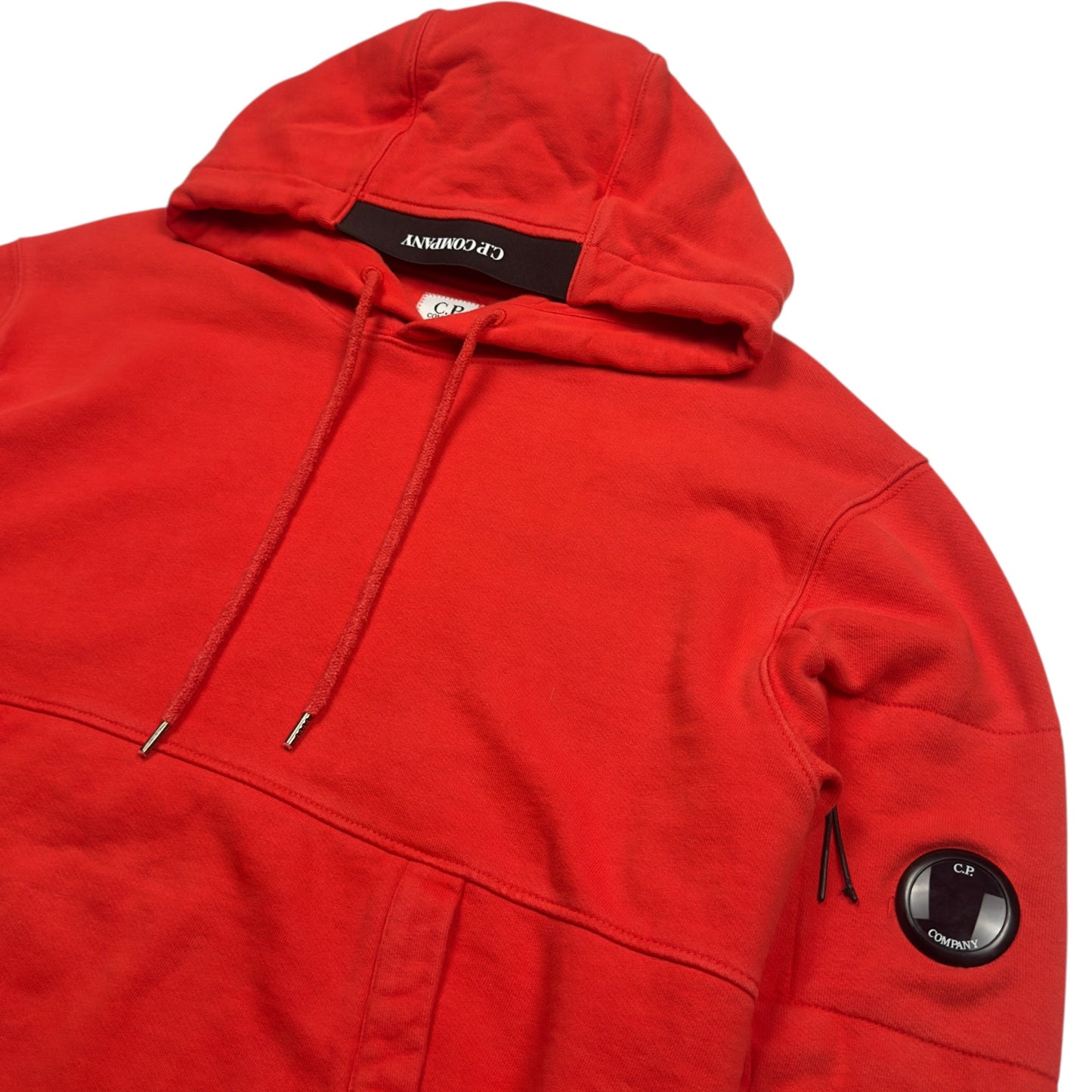 C.P. Company Diagonal Fleece Lens Hoodie - Red
