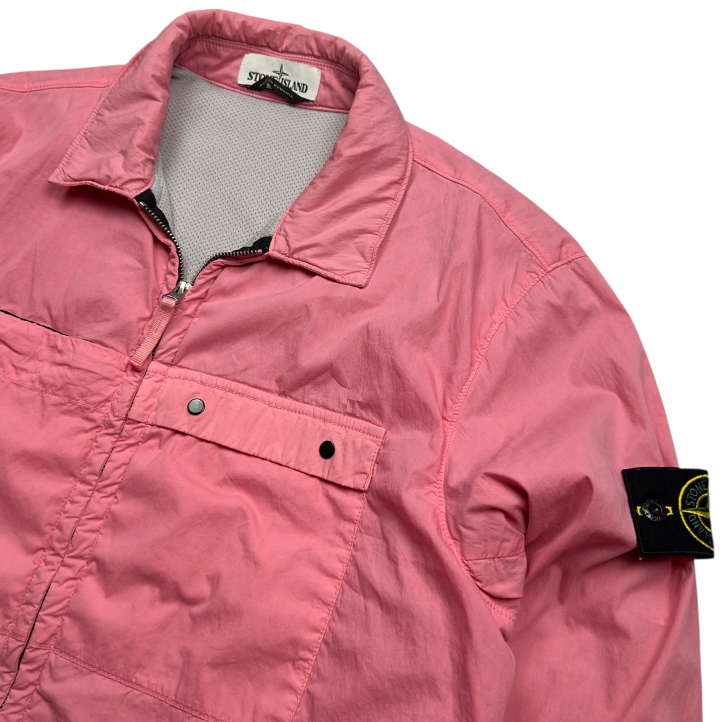 A/W 20 Stone Island Cotton Nylon Smerigliata Lined Overshirt - Pink