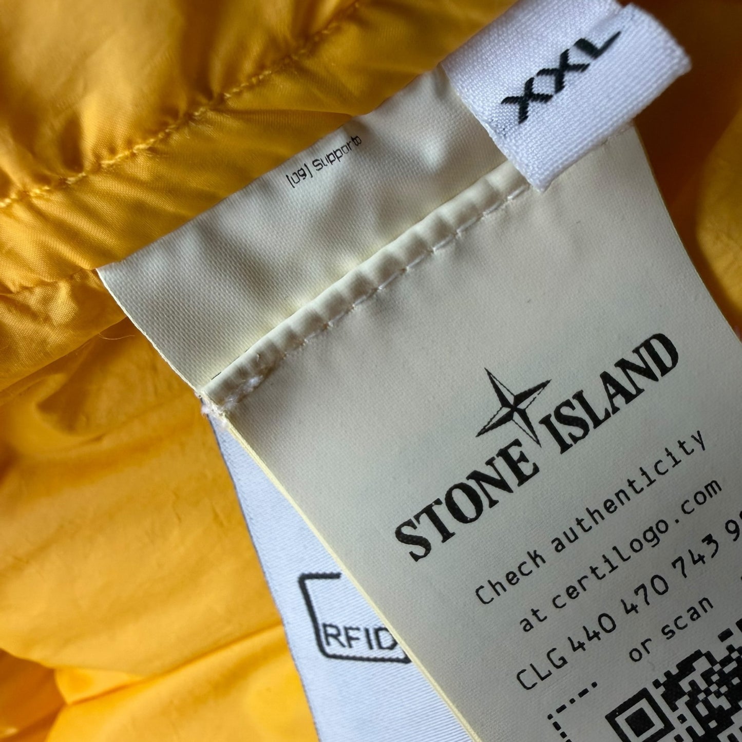 A/W 22 Stone Island Opaque Nylon Twill Down-TC Balaclava Puffer Jacket - Yellow