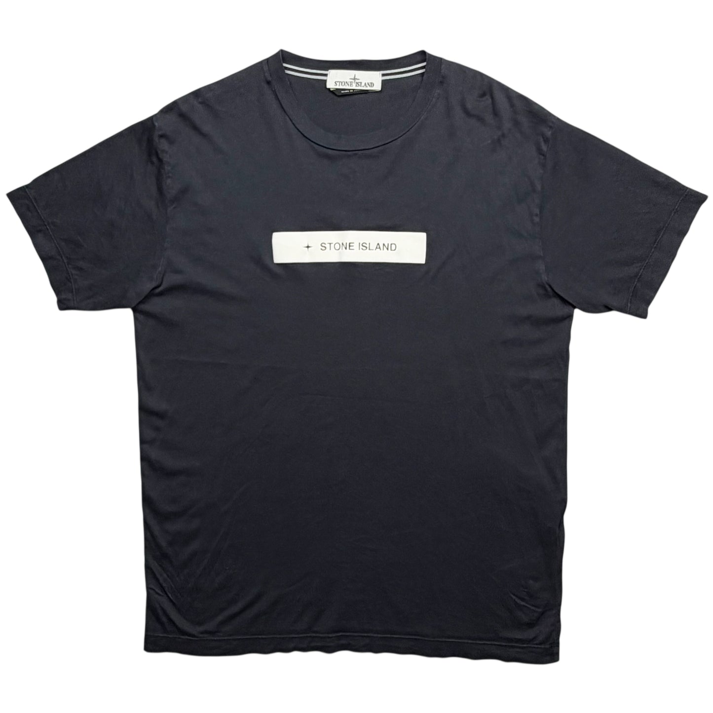 S/S 23 Stone Island 'Micro Graphics Two' Spellout Print T-Shirt - Navy