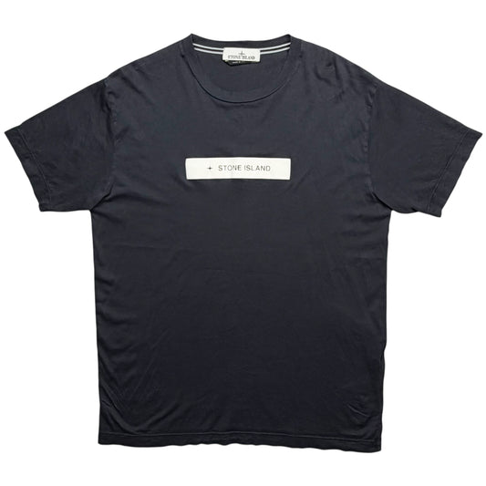 S/S 23 Stone Island 'Micro Graphics Two' Spellout Print T-Shirt - Navy