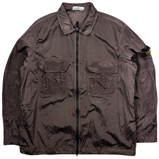 S/S 19 Stone Island Nylon Metal Ripstop Overshirt - Chocolate