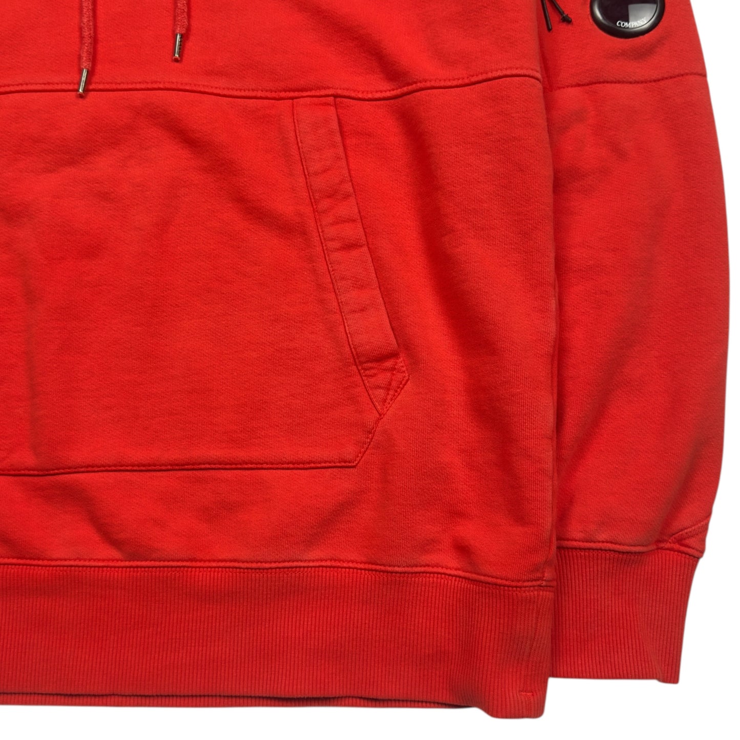 C.P. Company Diagonal Fleece Lens Hoodie - Red
