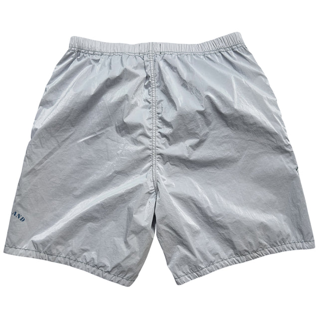S/S 23 Stone Island Marina Rip Stop Prismatico Shorts - Light Grey Blue