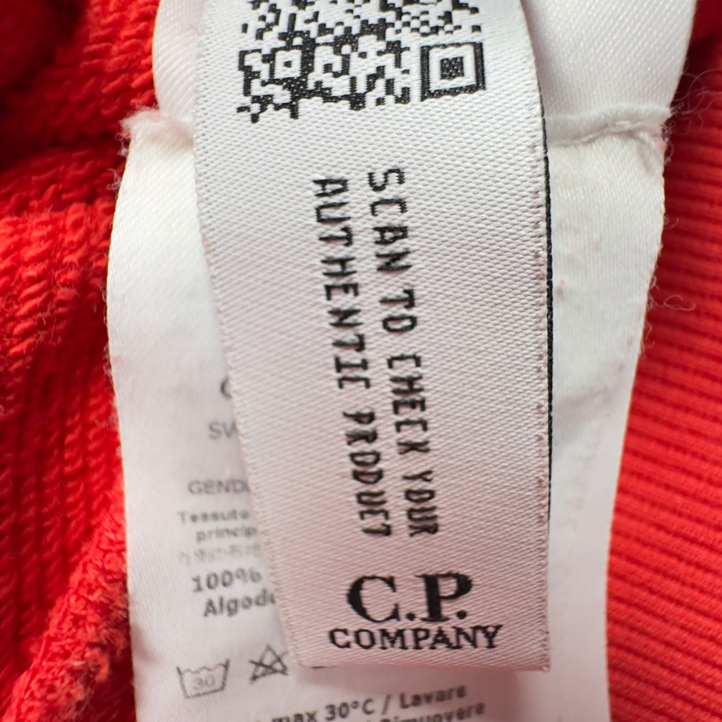 C.P. Company Diagonal Fleece Lens Hoodie - Red