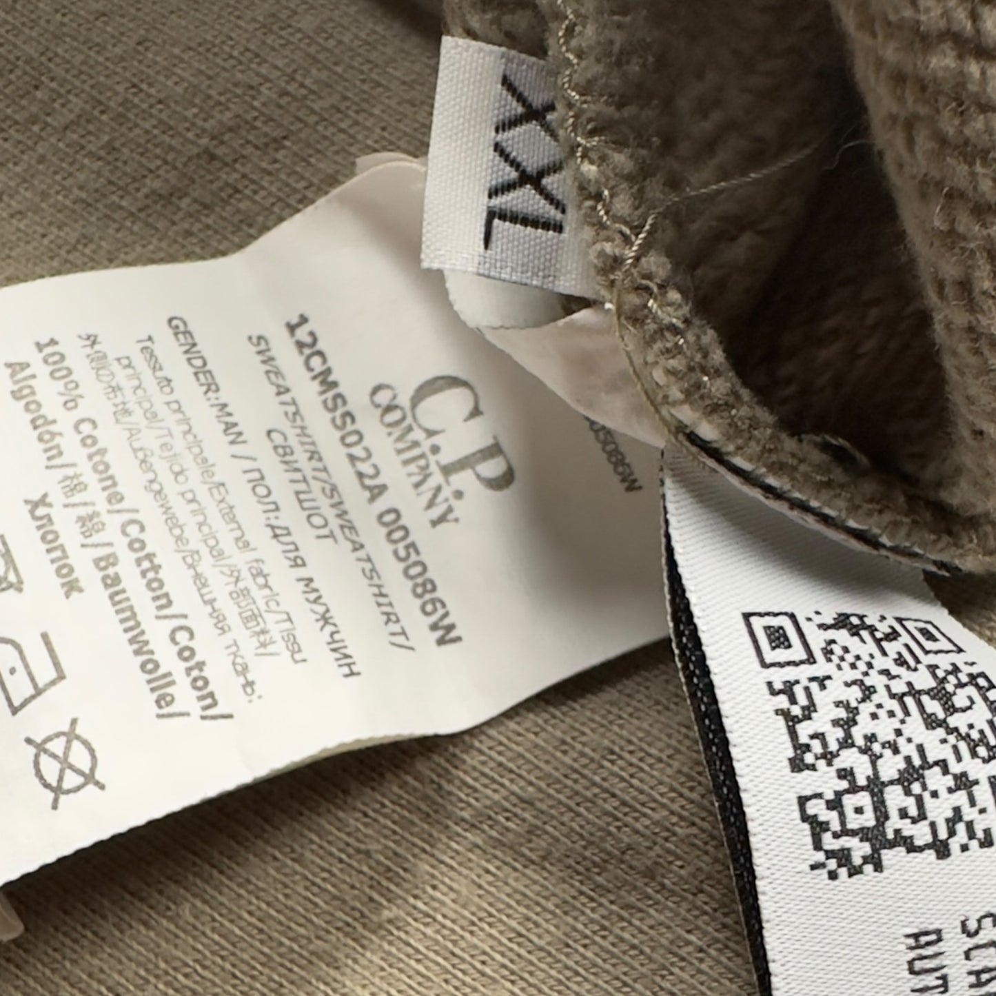 C.P. Company Diagonal Raised Fleece Crewneck Sweater - Beige