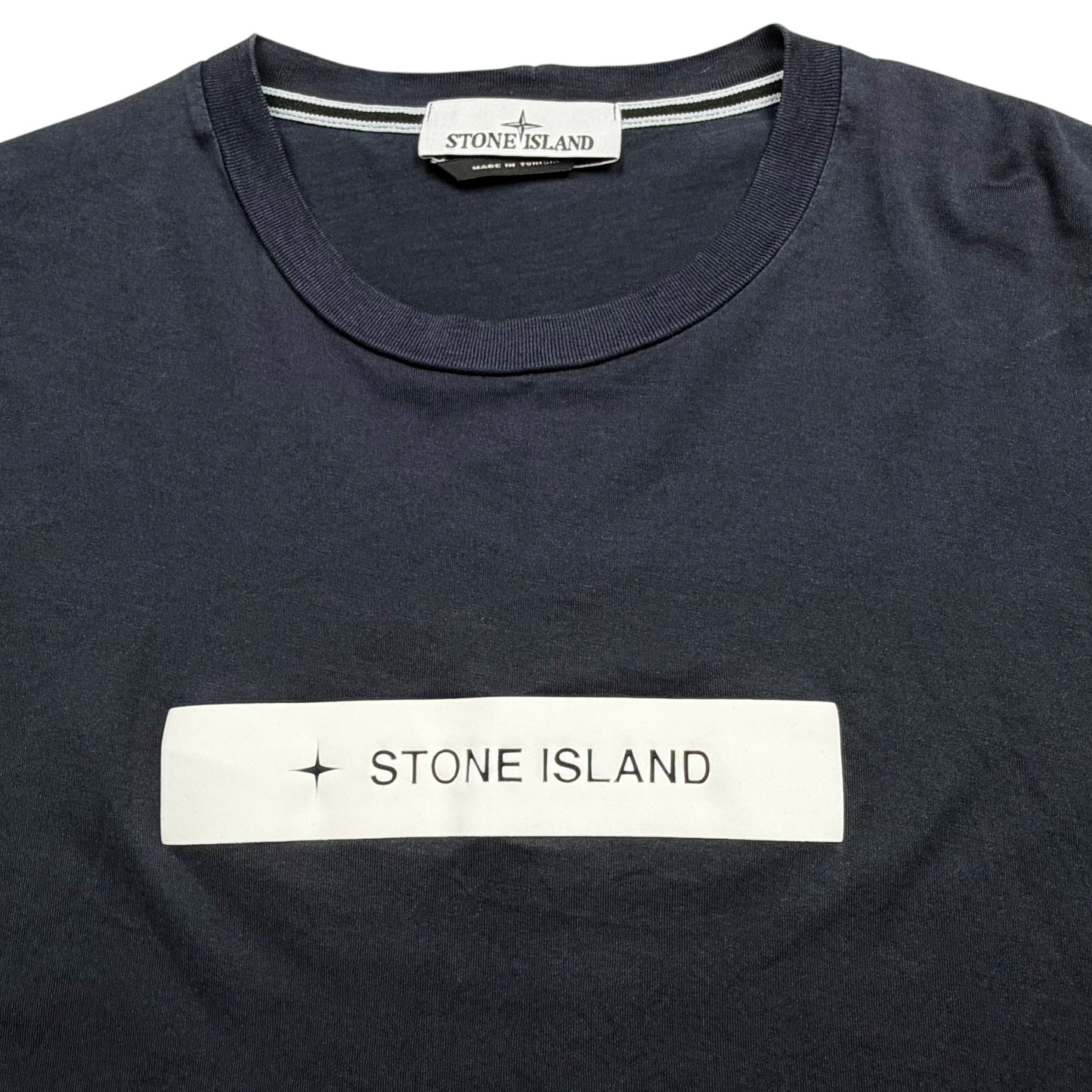 S/S 23 Stone Island 'Micro Graphics Two' Spellout Print T-Shirt - Navy