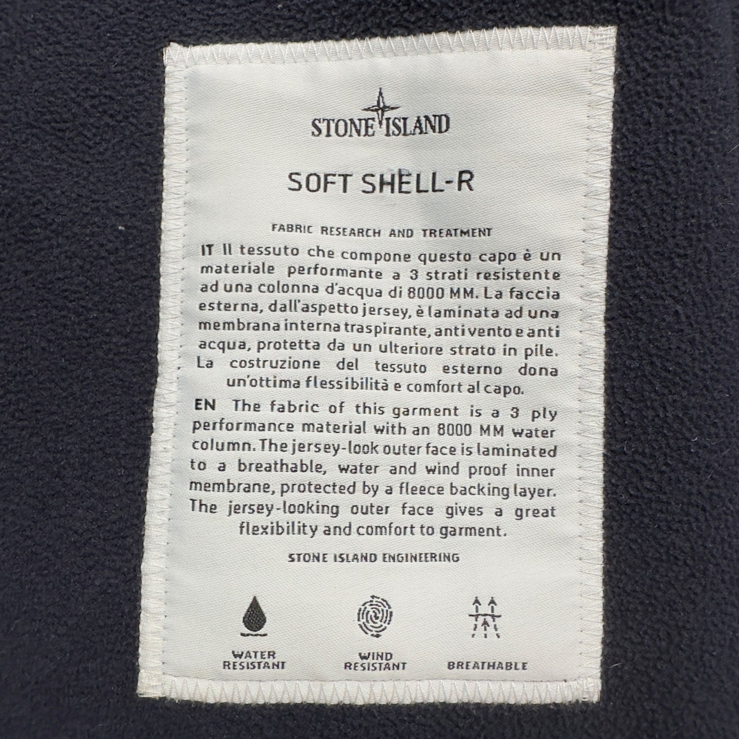 A/W 19 Stone Island Soft Shell R Jacket - Navy