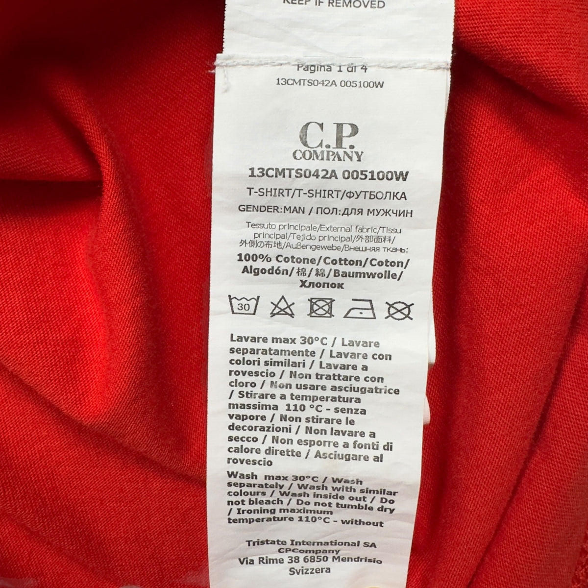 C.P. Company Big Stitch Logo T-Shirt - Red