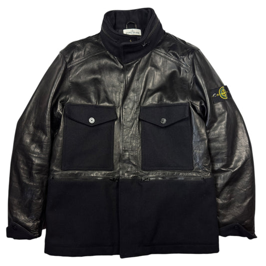 A/W 13 Stone Island Waxed Soft Leather Jacket