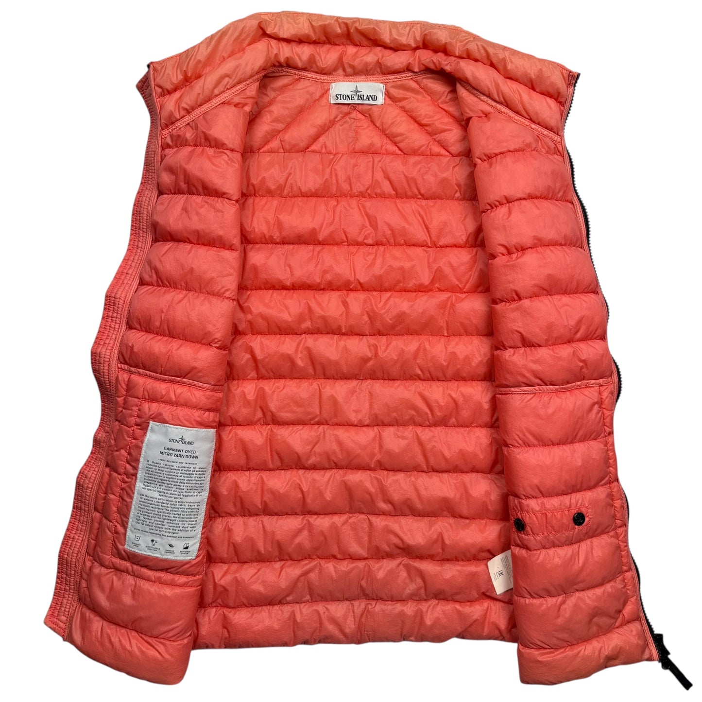 S/S 17 Stone Island Micro Yarn Down Puffer Gilet - Salmon
