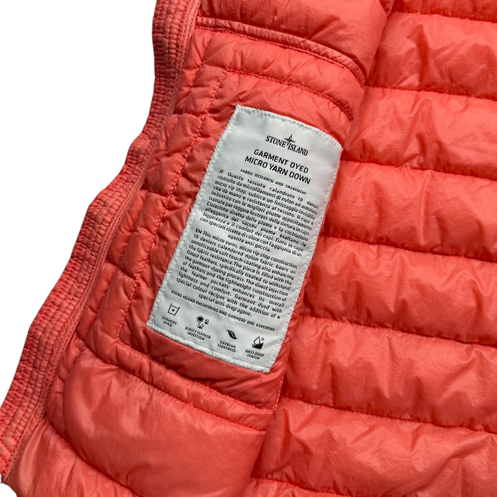 S/S 17 Stone Island Micro Yarn Down Puffer Gilet - Salmon