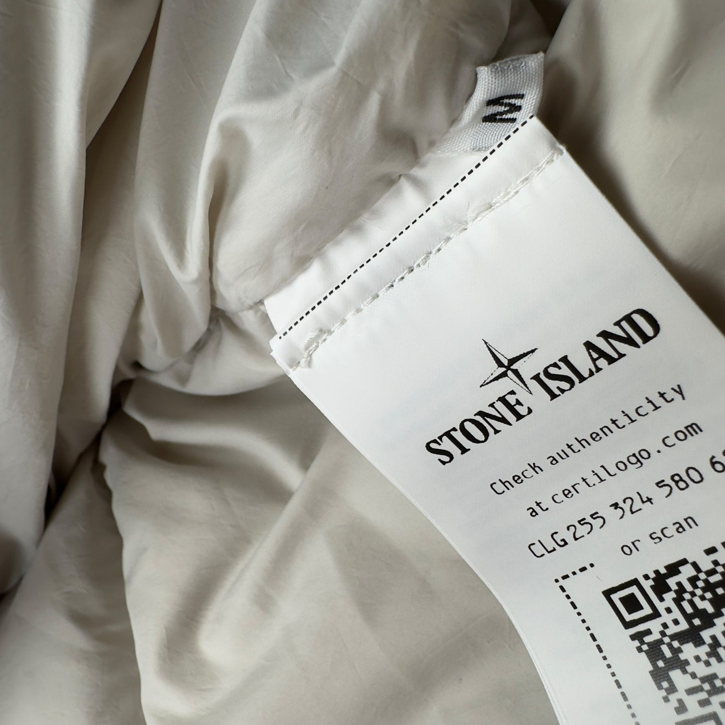 A/W 23 Stone Island Crinkle Reps NY Down Long Puffer Jacket - Cream