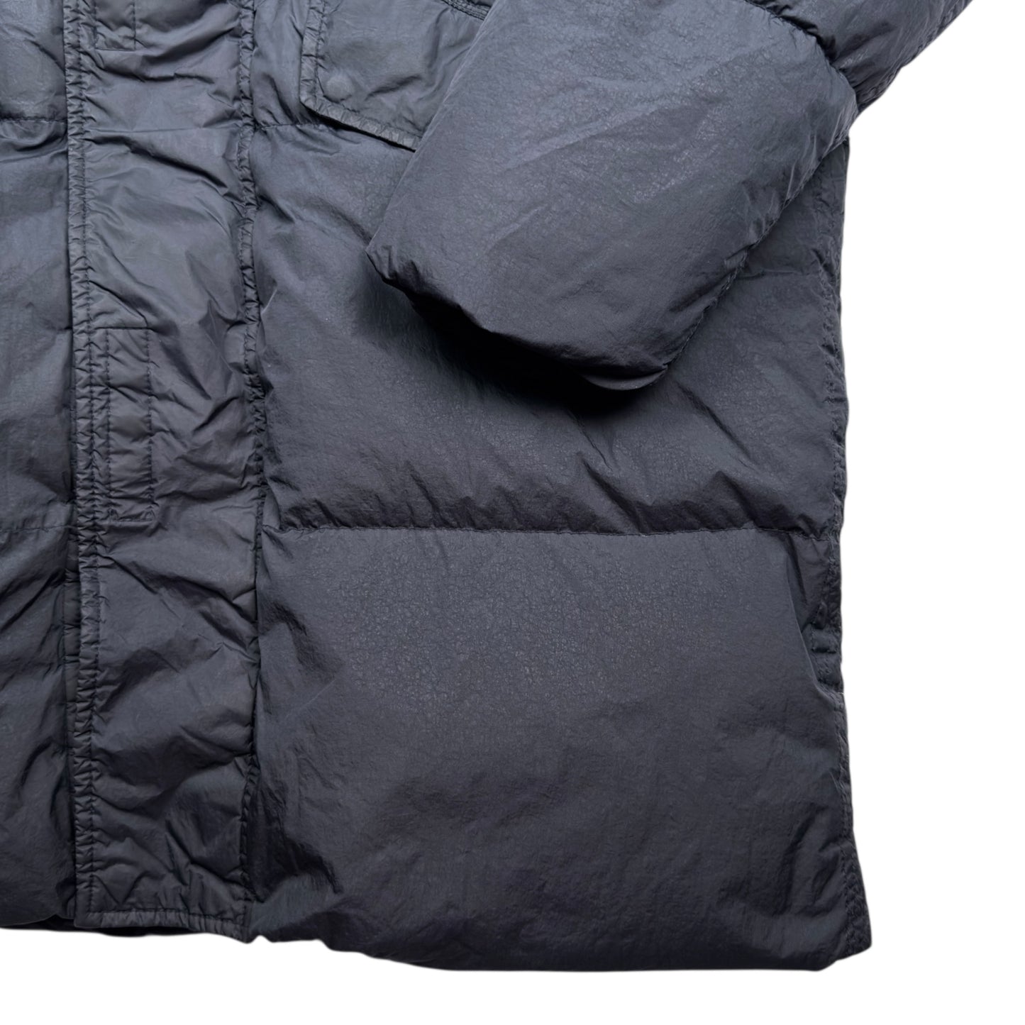 A/W 22 Stone Island Crinkle Reps NY Down Long Puffer Jacket - Navy