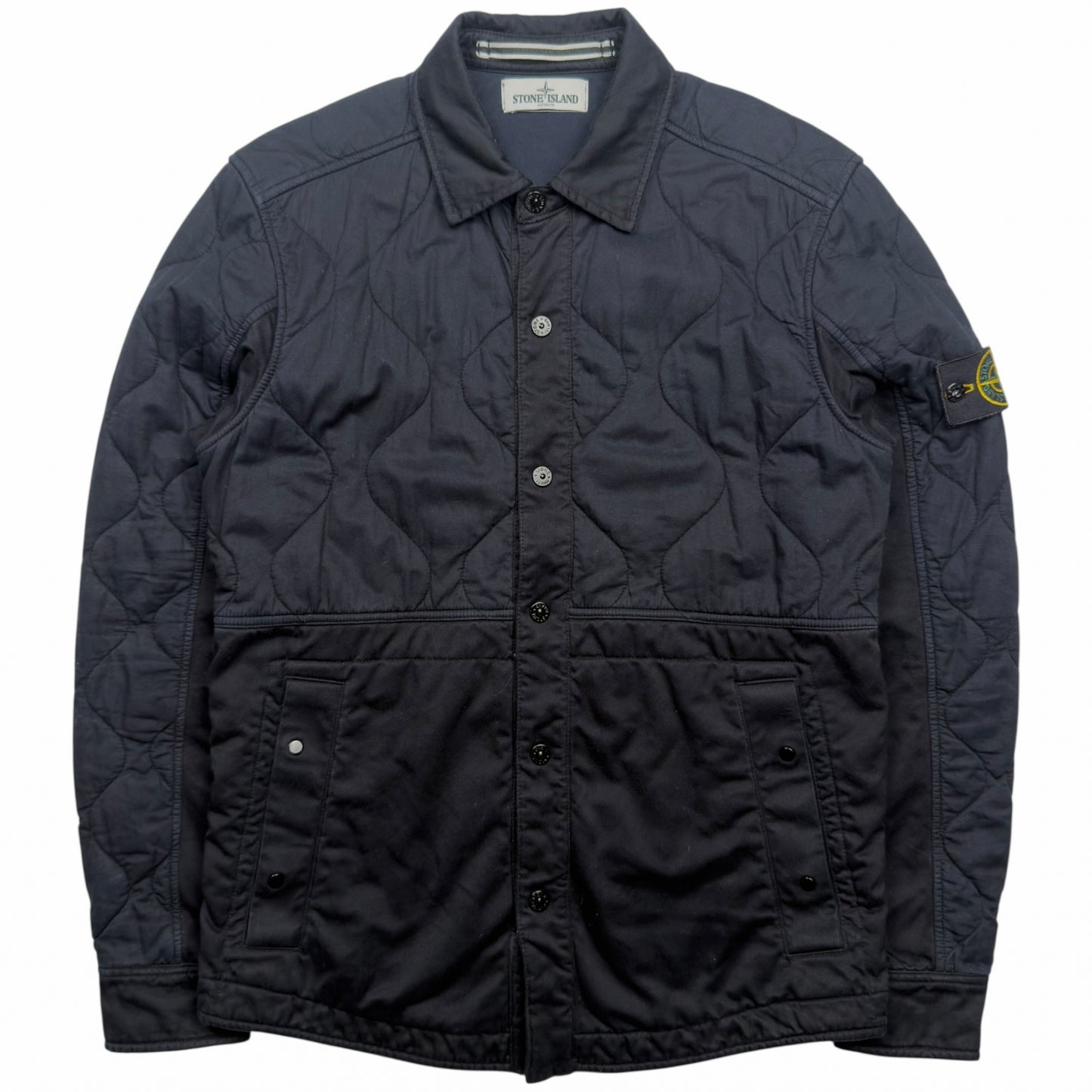 A/W 13 Stone Island Quilted Cotton Overshirt - Navy