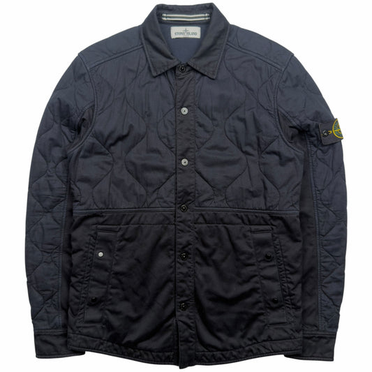 A/W 13 Stone Island Quilted Cotton Overshirt - Navy