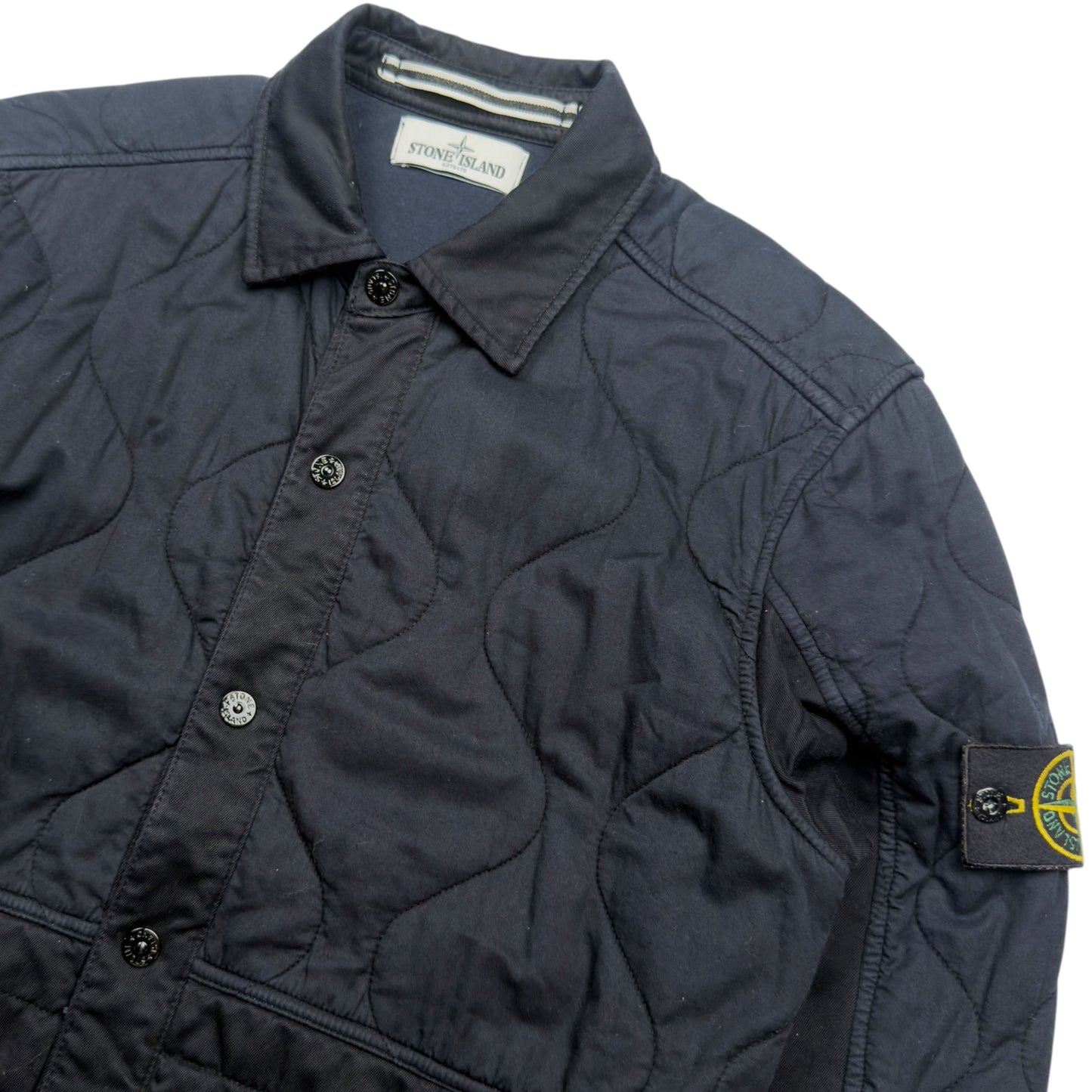 A/W 13 Stone Island Quilted Cotton Overshirt - Navy