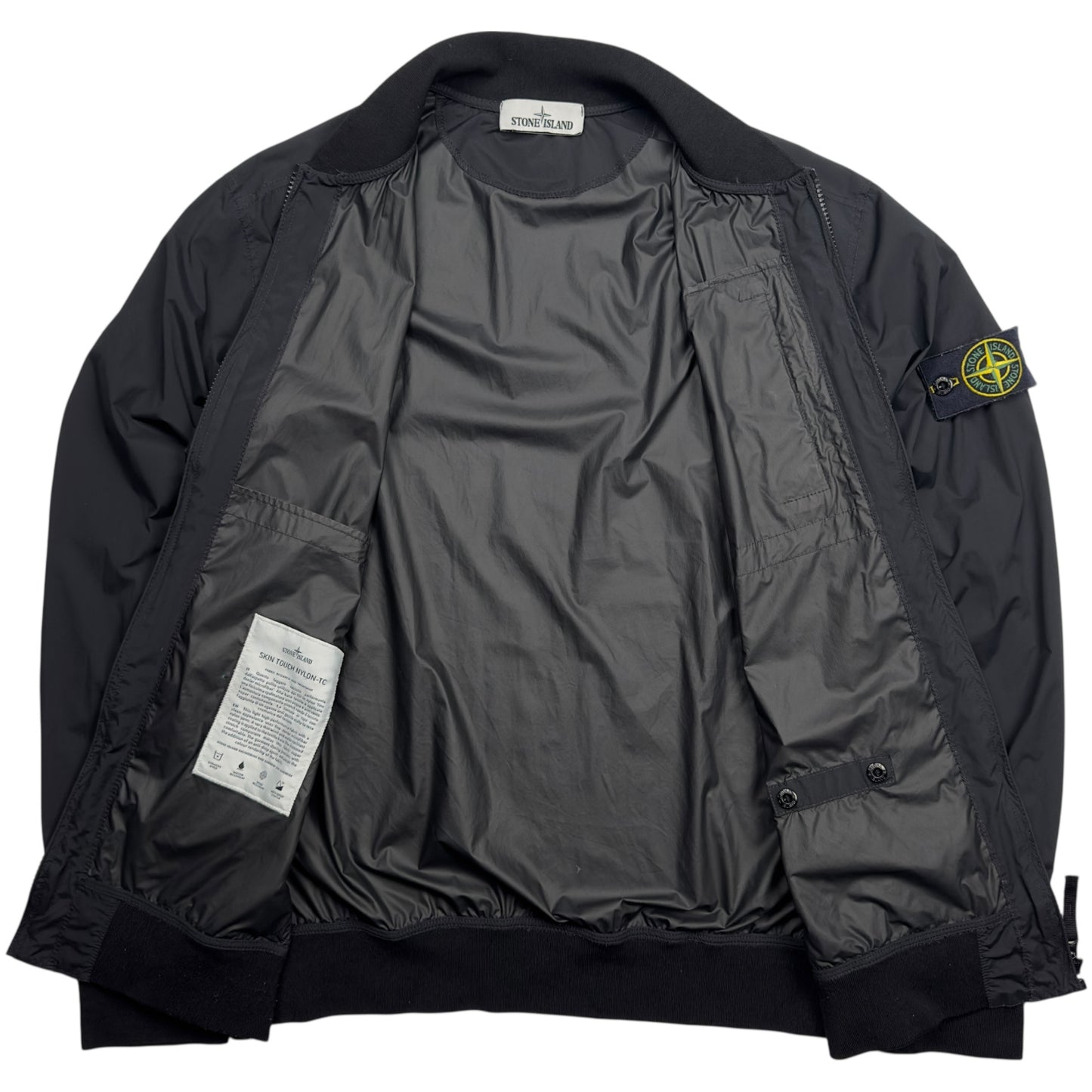 S/S 20 Stone Island Skin Touch Nylon TC Bomber Jacket - Black