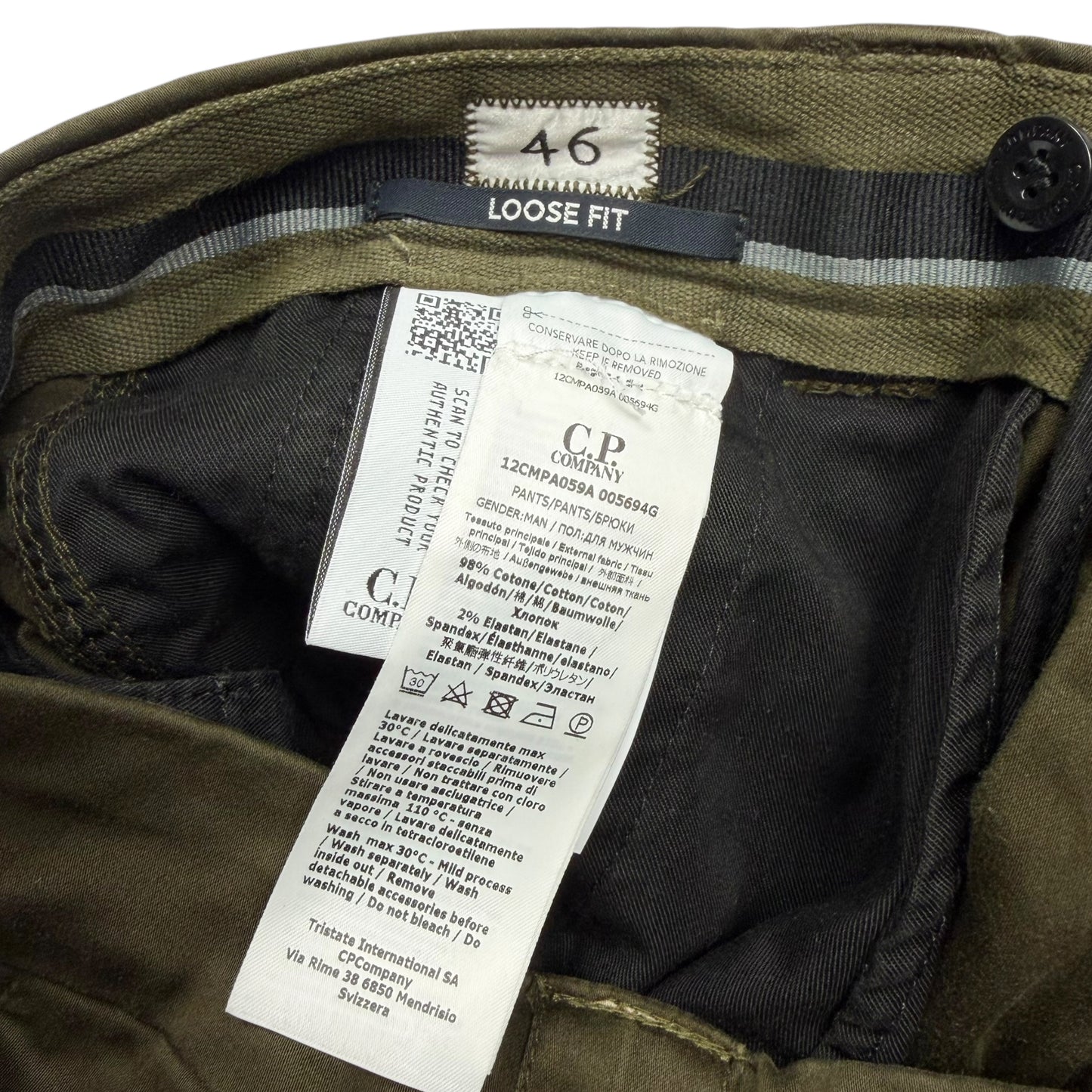C.P. Company Loose Fit Cargo Trousers - Dark Green