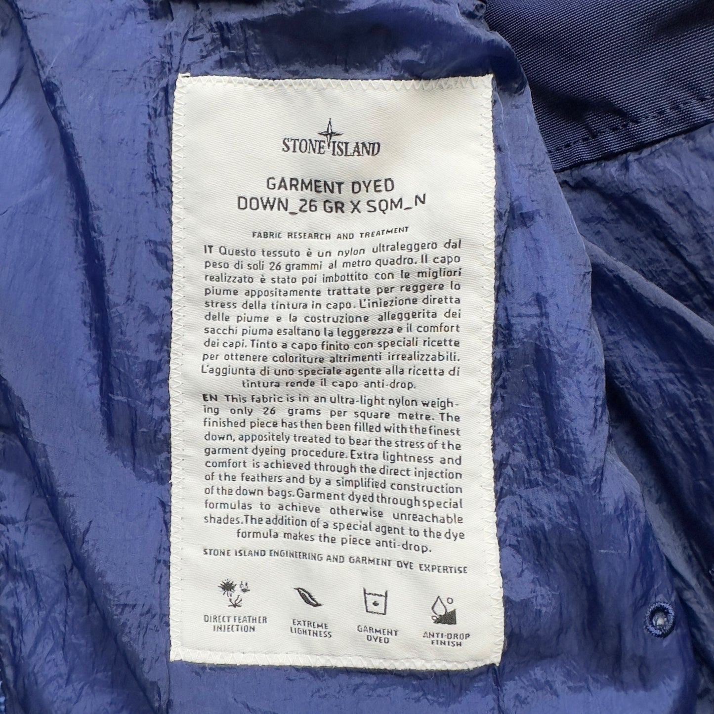 A/W 12 Stone Island Down_26 GR X SQM_N - Ultra Light Down Gilet - Navy