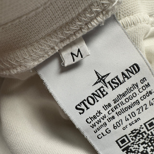 S/S 20 Stone Island Graphic Print "DRONE FOUR" Shorts - White