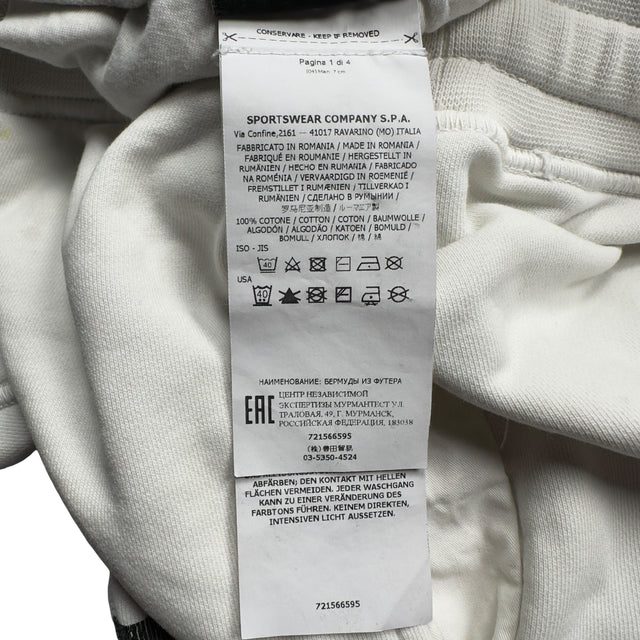 S/S 20 Stone Island Graphic Print "DRONE FOUR" Shorts - White