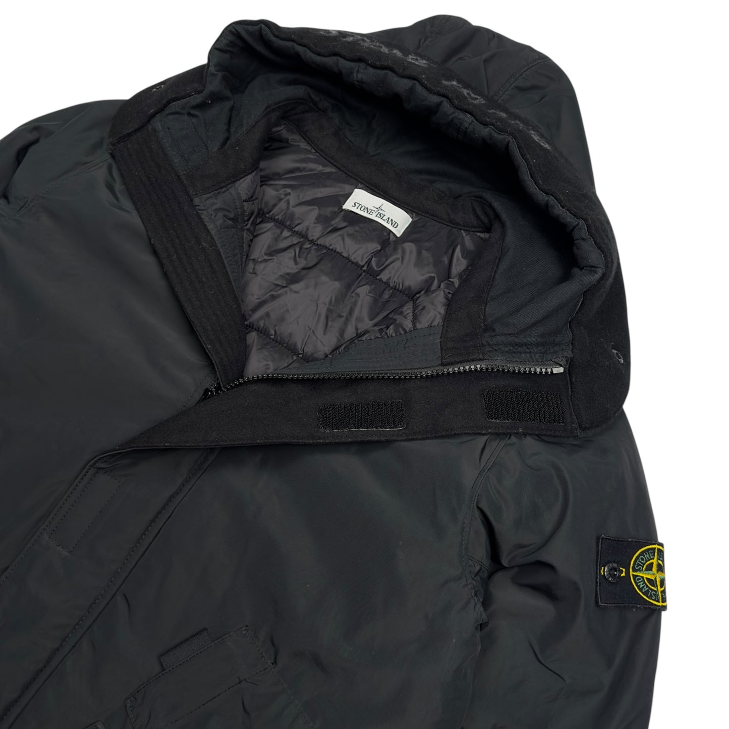 A/W 18 Stone Island Micro Reps with Primaloft Long Parka Jacket - Black