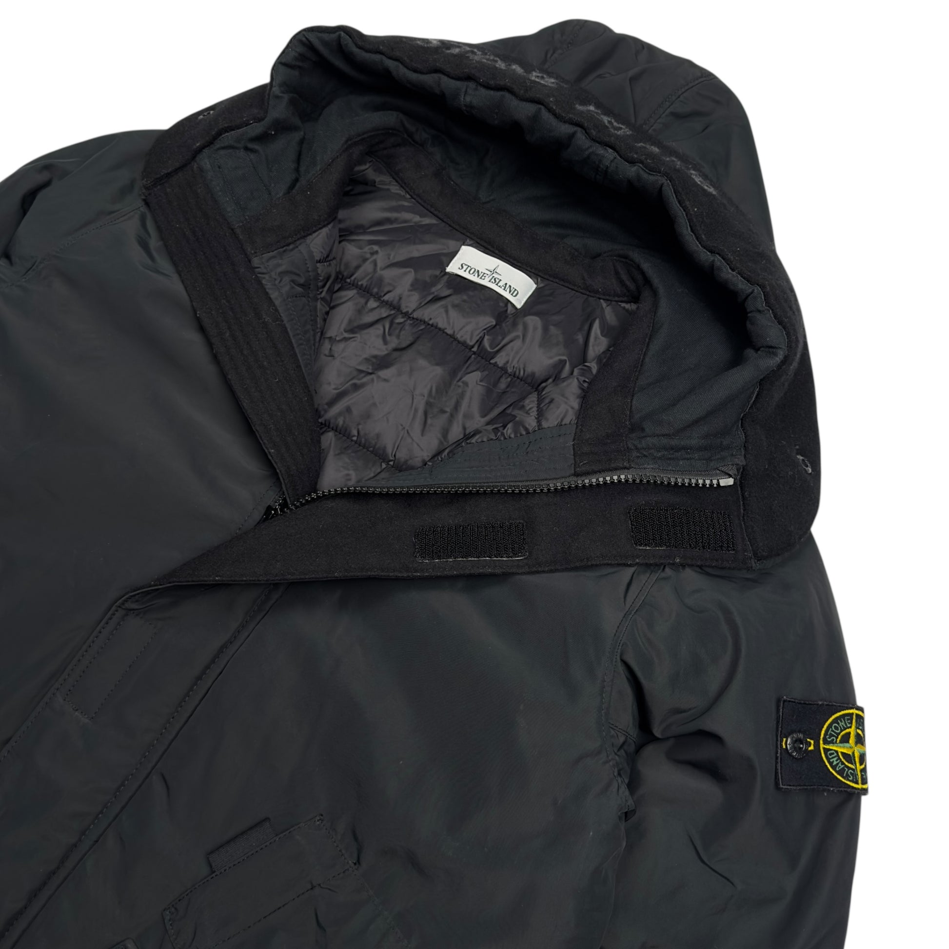 A/W 18 Stone Island Micro Reps with Primaloft Long Parka Jacket - Black