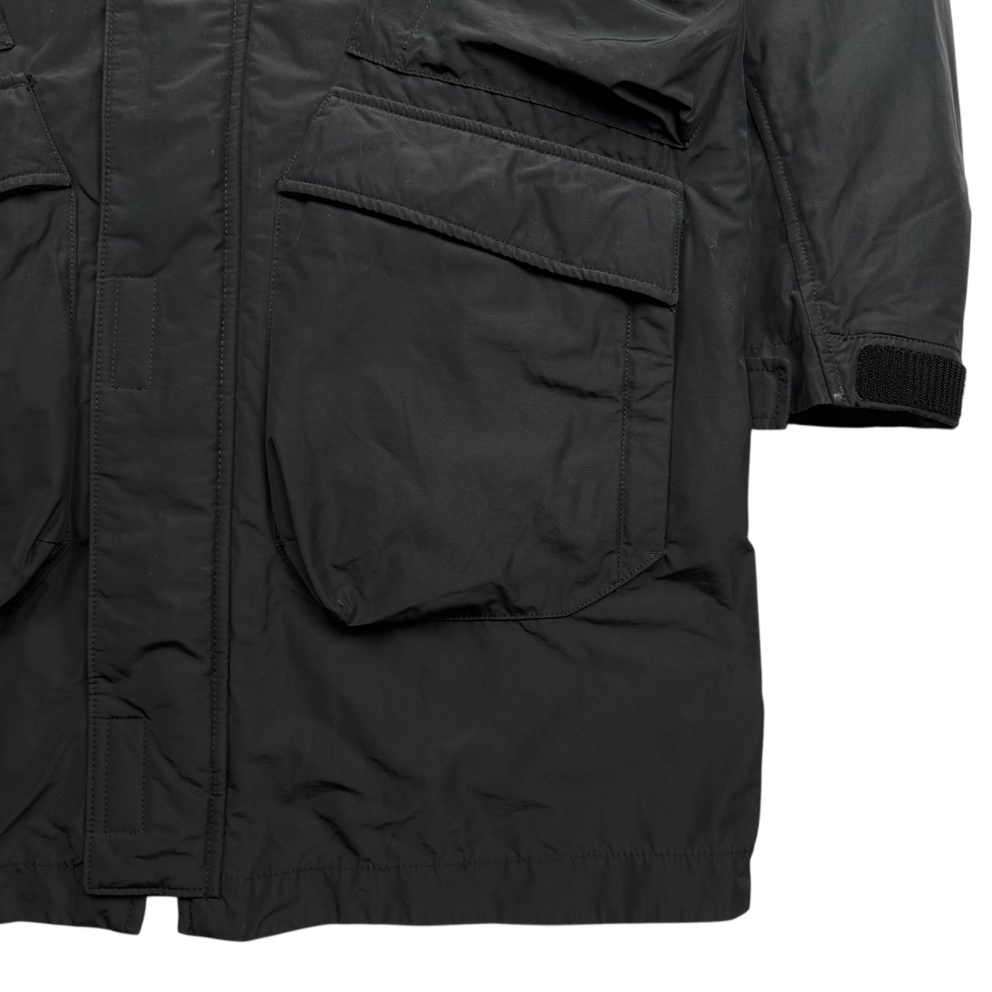A/W 18 Stone Island Micro Reps with Primaloft Long Parka Jacket - Black