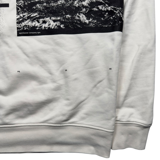 S/S 20 Stone Island "Drone Three" Printed Sweater - White