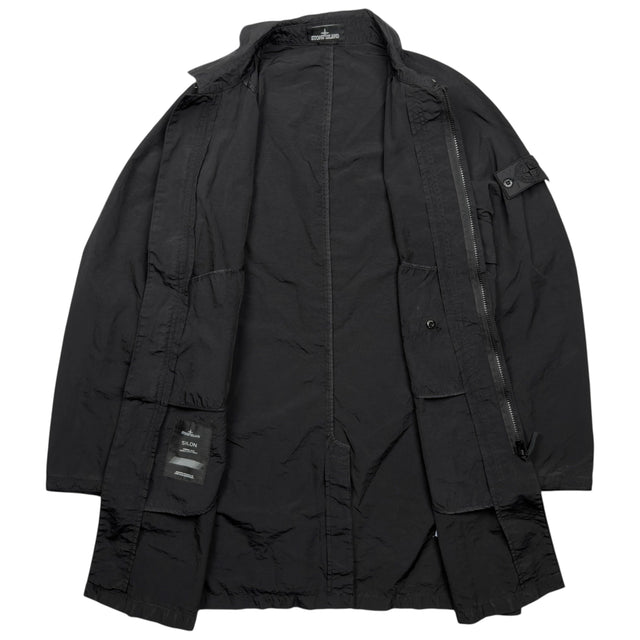 S/S 16 Stone Island Shadow Project Silon Long Coat - Black