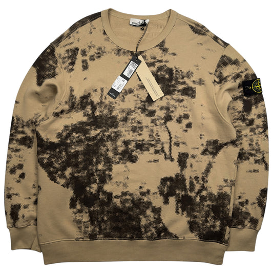 A/W 24 Stone Island Earth Mapping Camo Crewneck Sweater