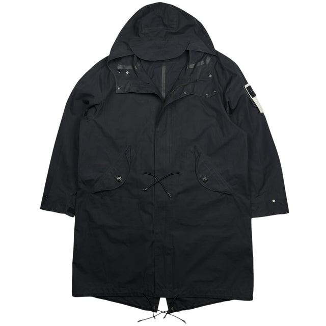 S/S 23 Stone Island O-Ventile Ghost Fishtail Parka Jacket - Black
