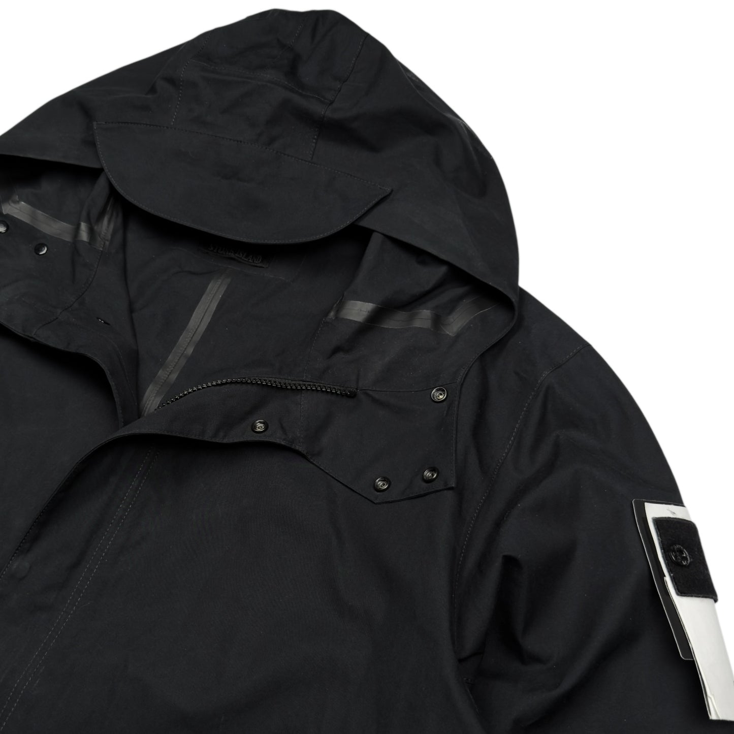 S/S 23 Stone Island O-Ventile Ghost Fishtail Parka Jacket - Black