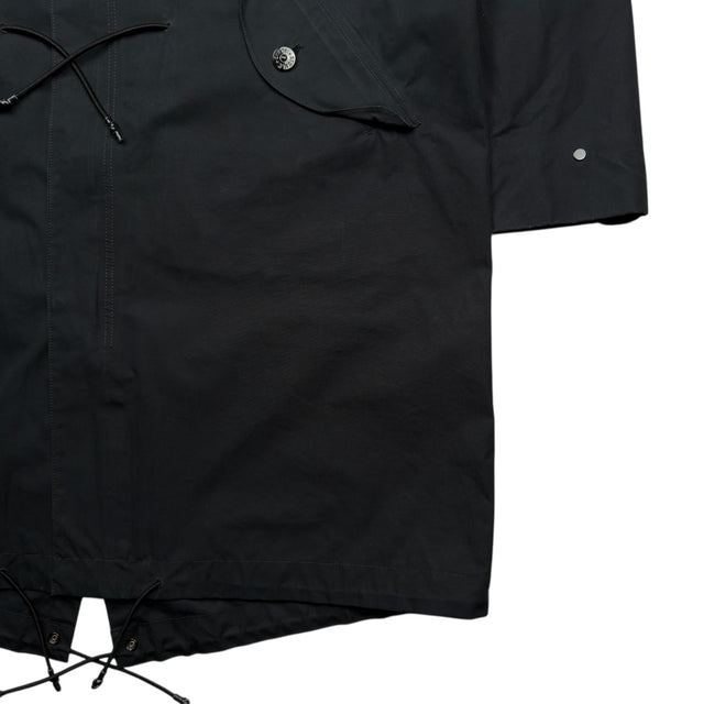 S/S 23 Stone Island O-Ventile Ghost Fishtail Parka Jacket - Black