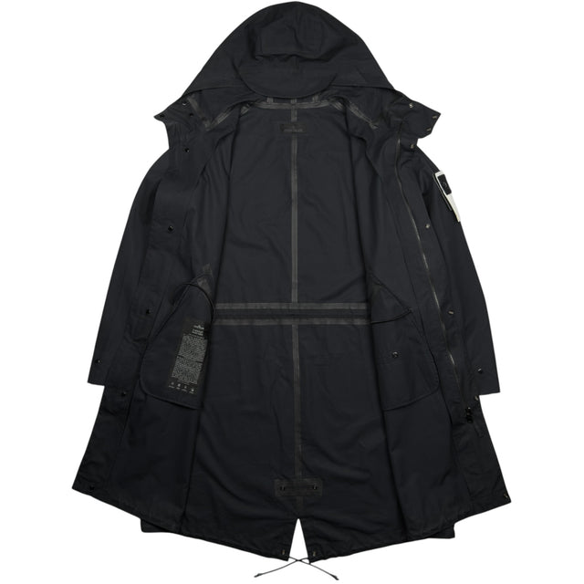 S/S 23 Stone Island O-Ventile Ghost Fishtail Parka Jacket - Black