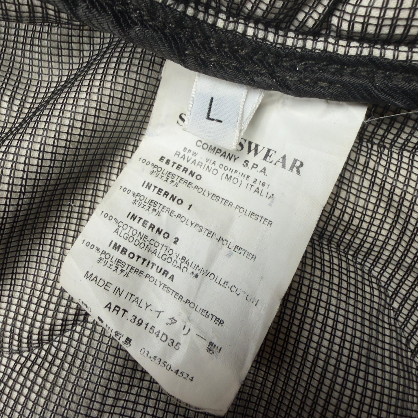 A/W 03 Stone Island Mesh Quilted Vintage Parka Jacket