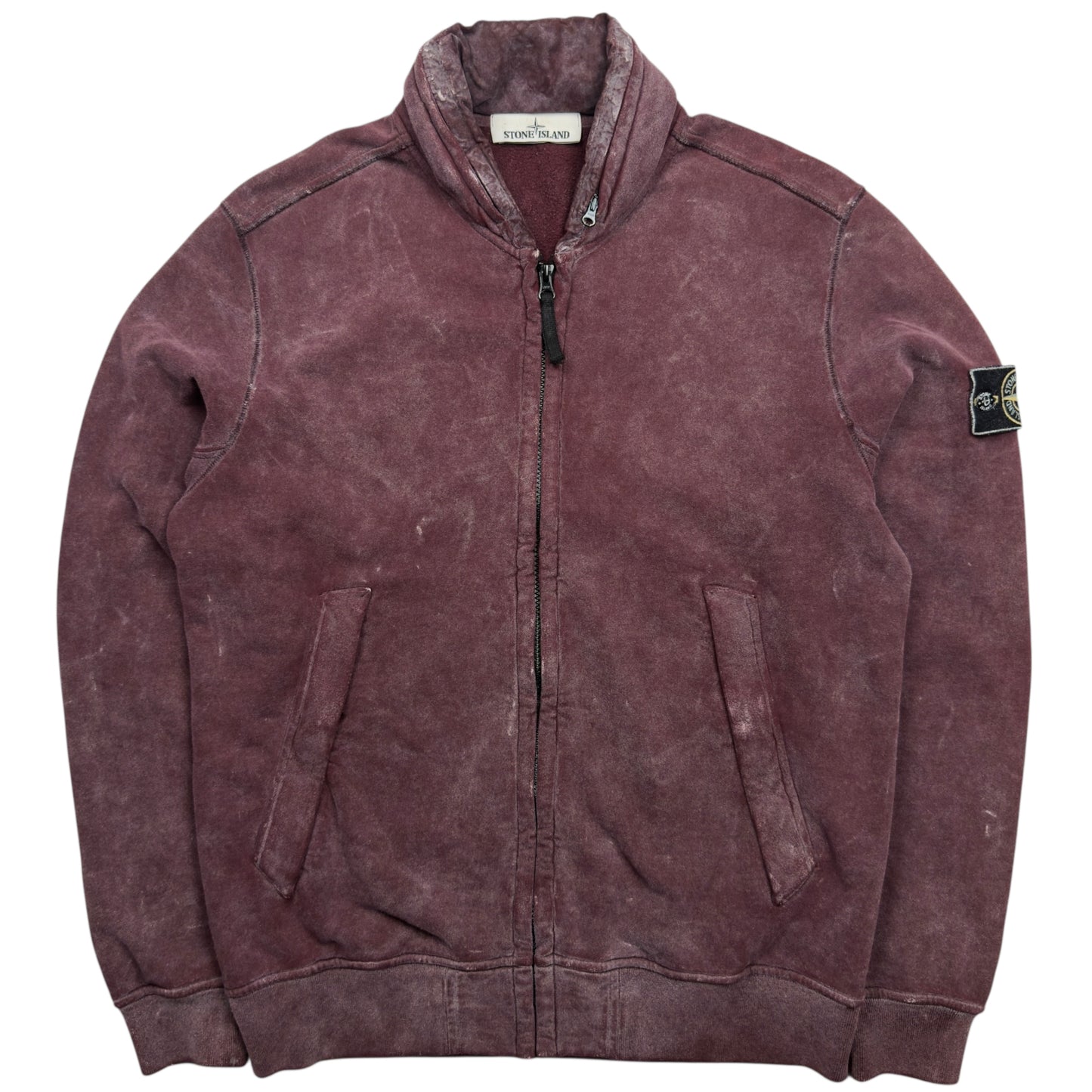 A/W 17 Stone Island Frost Full Zip Sweater - Burgundy
