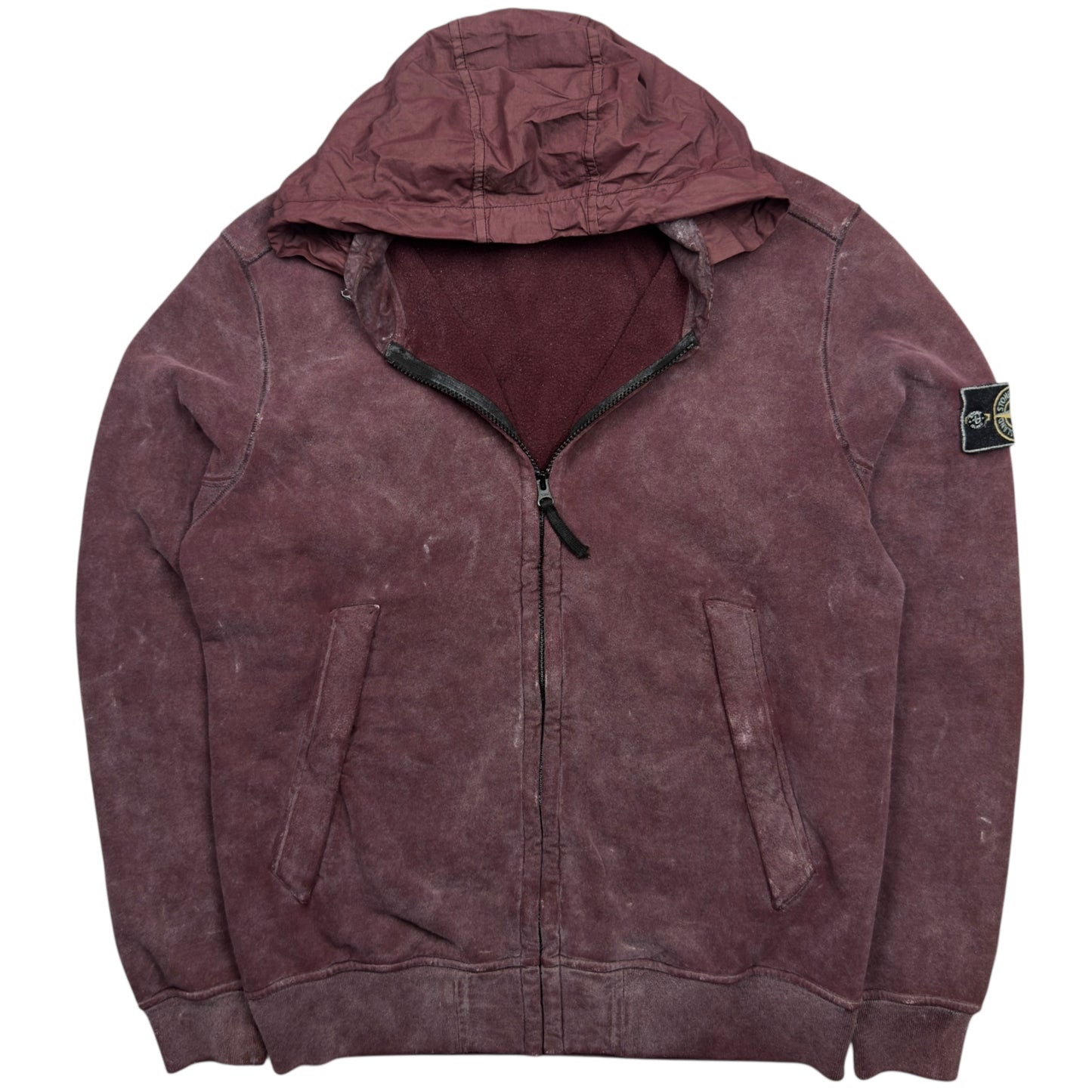 A/W 17 Stone Island Frost Full Zip Sweater - Burgundy