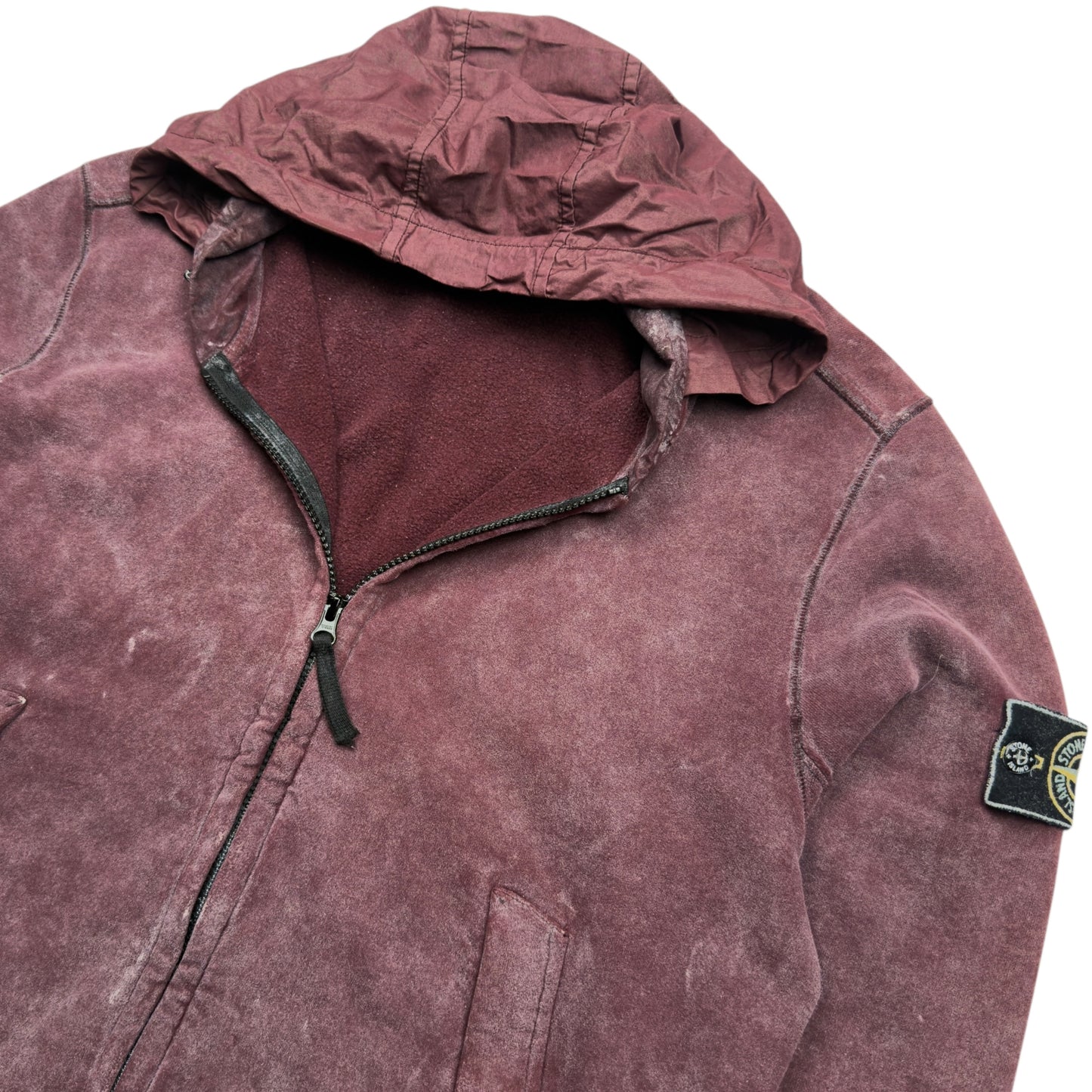 A/W 17 Stone Island Frost Full Zip Sweater - Burgundy