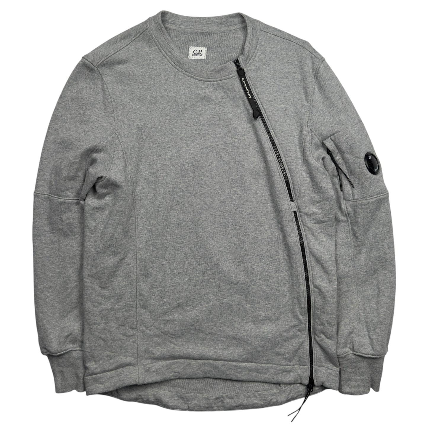 C.P. Company Diagonal Raised Fleece Crewneck Sweater - Grey