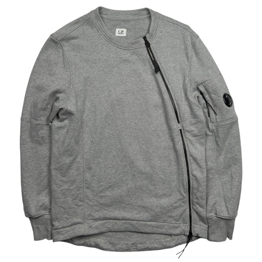 C.P. Company Diagonal Raised Fleece Crewneck Sweater - Grey