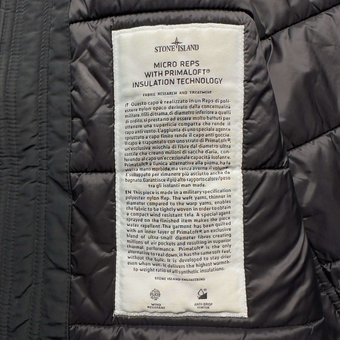 A/W 19 Stone Island Micro Reps with Primaloft Jacket - Black